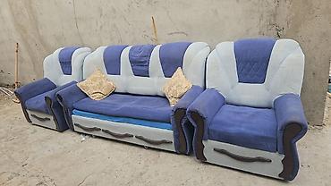 Mebel dəsti – 3+1+1 yumşaq mebel - Tərkib: 3 nəfərlik divan və 2 ədəd