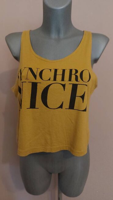 crop top h: M (EU 38), Cotton, Print, color - Yellow