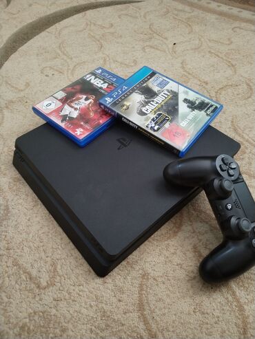 PS4 (Sony Playstation 4): Playstation 4 slim 1 tb yaddaş, ustada olmayib, hecbir yerinde cizig