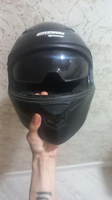 moto tvs: Crown Racing tam üzlü motosiklet dəbilqəsi - Rəng: mat qara - — 5