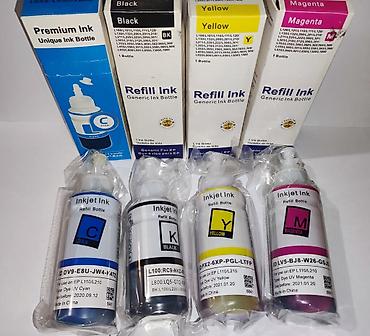 epson a3 printer: EPSON Inkjet printerlər üçün doldurma mürəkkəbi (C, K, Y, M) Dəst — 1