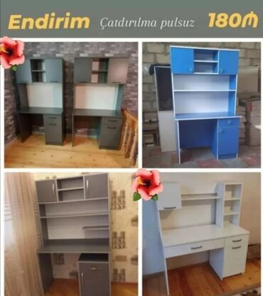 Uşaq masaları: Oğlan və qız üçün, Yeni, Siyirməli, Yazı masası, Stulsuz — 10