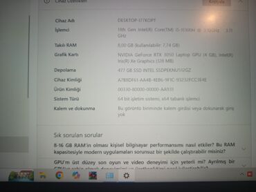 Monitorlar: İşlənmiş ASUS TUF Gaming, 12 ", Intel Core i5, 512 GB, Pulsuz çatdırılma