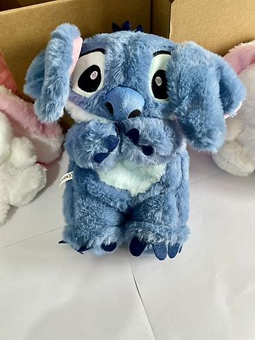 Игрушки: Мягкая игрушка «Синий стич» Имитирование дыхания и жёлтая подставка — 1