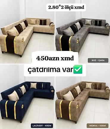 uqlavoy divan ortukleri: L‑şəkilli yumşaq künc divan - Ölçü: 2.80 m x 2 m - Rəng seçimləri — 1