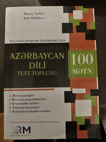 az dili mətn testləri: Azərbaycan dili 100 mətn test toplusu Çatdırılma metro içi 1 manat