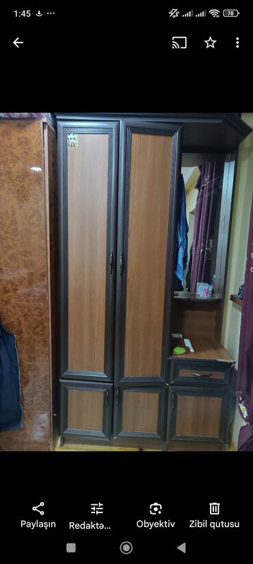 стильная прихожая мебель: Açılan, 3 qapılı Düz dolab, Qarderob, paltar dolabı