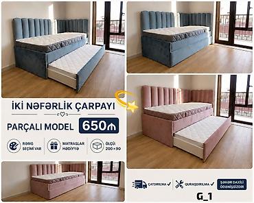 l 805: İki nəfərlik çarpayı – parçalı model - Ölçü: 200 x 90 - Alt hissədən — 1