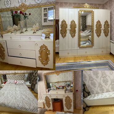 loft мебель: Двуспальная кровать, Б/у