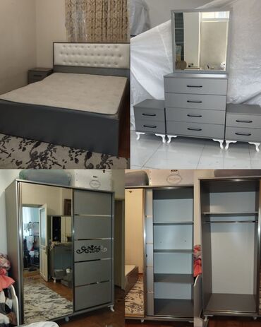 taxt uzluyu: 2 односпальные кровати, Шкаф, Трюмо, 2 тумбы, Б/у