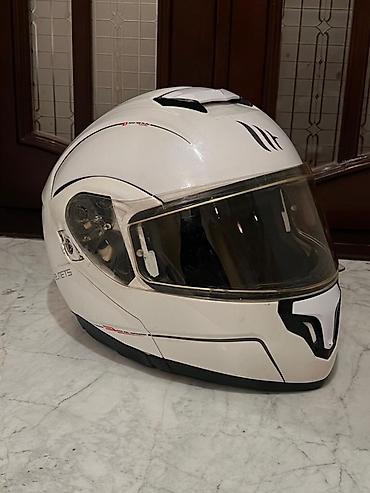 tufan m50 2025: Modulyar motosiklet dəbilqəsi – ağ rəng, tam üzlü (flip-up) — 1