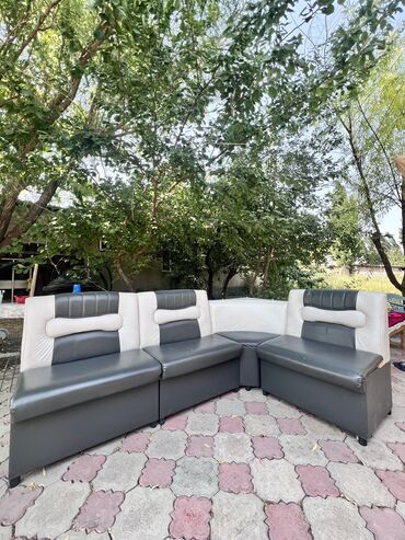 металлическая мебель: Угловой диван, With storage boxes, Трёхместный и более, Экокожа