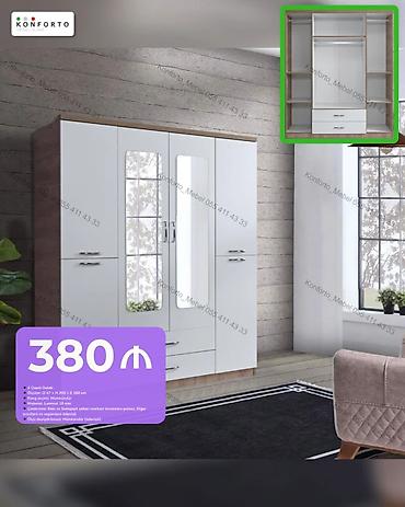 4 qapılı paltar şkafı – müasir dizayn - Ölçü: 47 sm (dərinlik) × 200