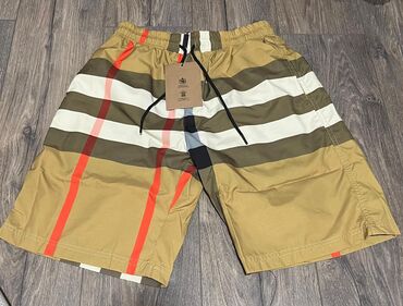 белые шорты с завышенной талией: Мужские шорты, L (EU 40), Burberry, Новый, цвет - Бежевый, Самовывоз, Платная доставка