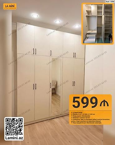 Dolablar: 5 qapılı dolab - Ölçü: 47 d × 260 h × 200 e sm - Rəng seçimi — 1