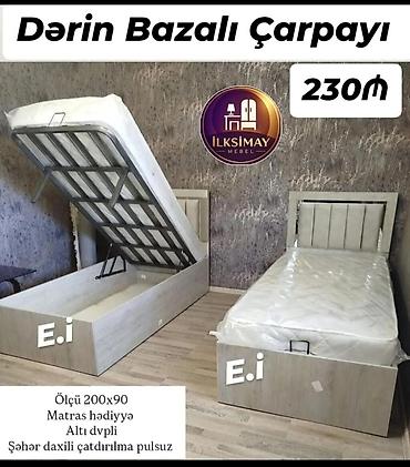 alca agaci: Dərin bazalı tək çarpayı - Ölçü: 200×90 sm - Dərin bazalı — 1