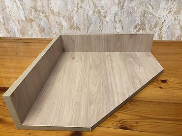 Rəflər: Künc üçün L formalı taxta rəf bölməsi - Material: laminat örtüklü — 2