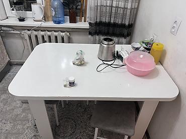 silver kitchen: Обеденный стол с табуретами - Цвет: белый, полуглянцевая столешница - — 2