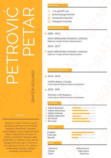 Reklamiranje, štampanje: Izrada i dizajn CV-a Motivacionog pisma Prvi utisak prilikom — 3