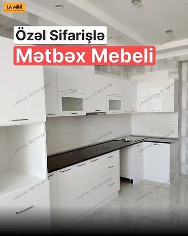 ручки на кухонную мебель: Özəl sifarişlə hazırlanmış müasir mətbəx mebeli - Ağ, minimalist — 1