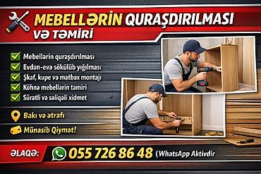 Mebellərin quraşdırılması və təmiri xidməti - Mebellərin peşəkar
