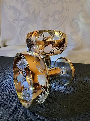 Case kristal,rucni rad za dvoje 1960/70ta godina. Case za