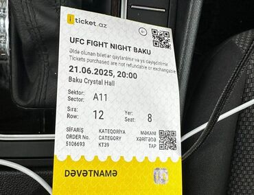 Maskalar, eynəklər: UFC bilet 21.06.2025 tarixine Orta siradadi. Normalda 510azn qiymeti