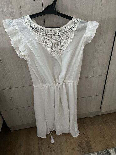 белая водолазка: Повседневное платье, Лето, M (EU 38)