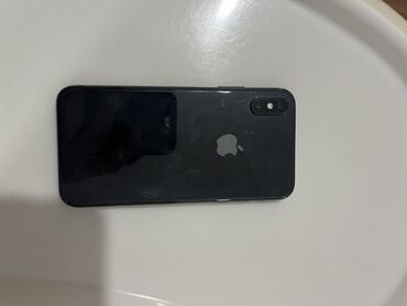 Apple iPhone: IPhone X, Б/у, 64 ГБ, Black Titanium, Защитное стекло, Кабель, 80 %