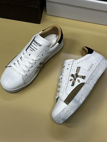 Кроссовки и спортивная обувь: Кроссовки Premiata White Air - Модель: низкие кеды из гладкой белой — 2