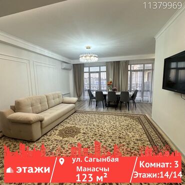 гранд комфорт: 3 комнаты, 123 м², Элитка, 14 этаж, Евроремонт