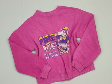 różowy sweterek z perełkami: Bluza, 5-6 lat, 110-116 cm, stan - Zadowalający