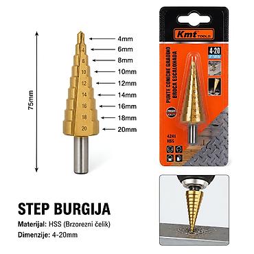 KMT Stepenik za WC šolju – konusna stepenasta burgija 4–20 mm (SKU
