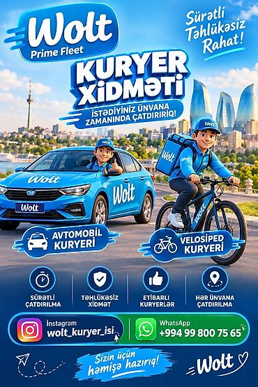 Moto-kuryer tələb olunur, Gündəlik ödəniş, Təcrübəsiz