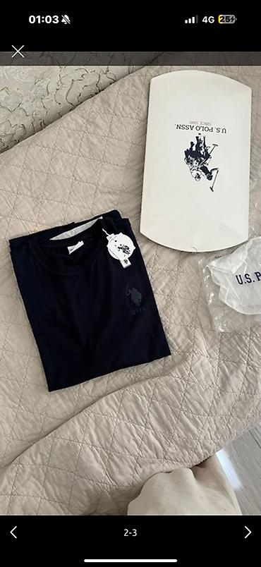 pull and: Мужская футболка, L, Us Polo Assn, Новый, цвет - Синий, Платная доставка, Самовывоз — 3