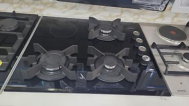 cezve: Qaz-elektrik kombinə olunmuş qaz plitələri – 60 sm enli, 4 ocaq gözü — 2