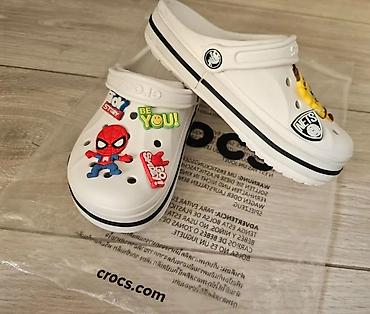 кроксы крокс crocs: Детские сабо Crocs Classic с украшениями Jibbitz - Цвет: белый — 3
