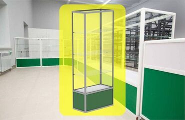 Стеллажи: Витрина торговая из профиля и стекла, Акция, прилавки, для магазина