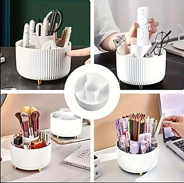 plas cadir: 360° fırlanan kosmetik təşkilatçı - Tətbiq sahəsi: makiyaj fırçaları — 5