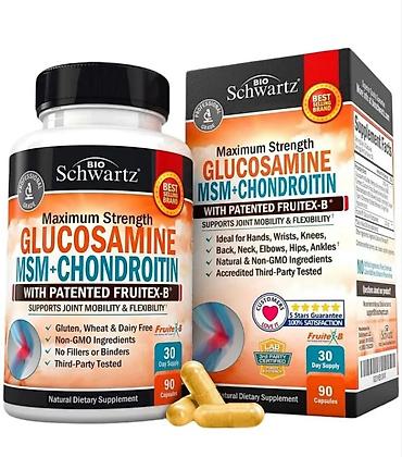 BioSchwartz Maximum Strength Glucosamine MSM + Chondroitin (patentli
