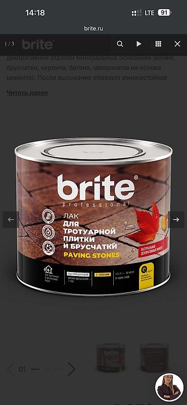 Лак для тротуарной плитки и брусчатки brite professional (Paving