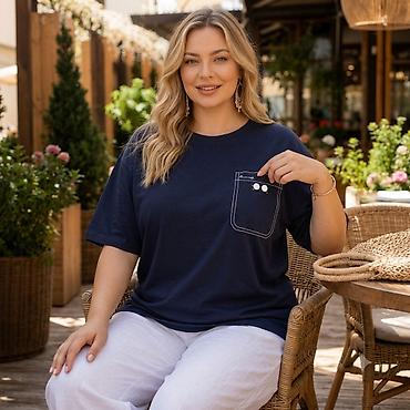 Футболка, Оверсайз, Турция, Трикотаж, Новый, 3XL, 5XL, 4XL