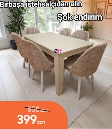oturacaqlarin uzlenmesi: Qonaq otağı üçün, Yeni, 6 stul