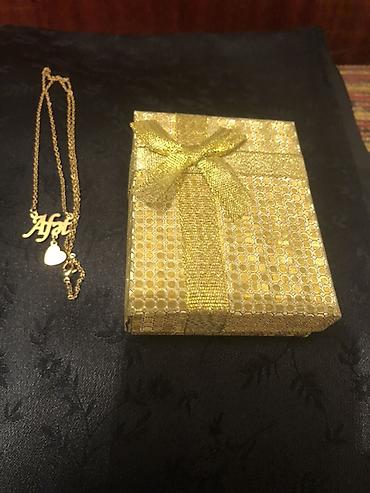Boyunbağılar: Qızılı rəngli ad yazılı boyunbağı — “Afət” - Material: Stainless — 1