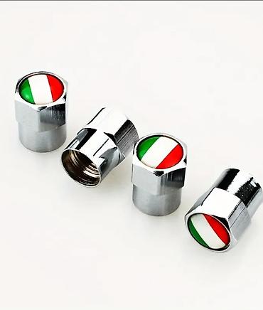 servo bubanj golf 4: Set metalnih kapica za ventile guma – italijanska zastava (4 kom) - — 1