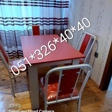 Masa və oturacaq dəstləri: Qonaq otağı üçün, Yeni, Dördbucaq masa, 4 stul — 17