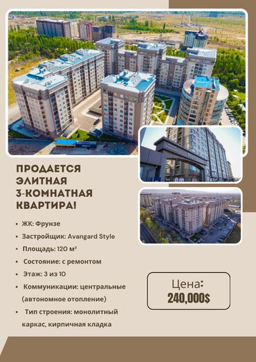 двухуровневый: 3 комнаты, 120 м², Элитка, 3 этаж, Косметический ремонт