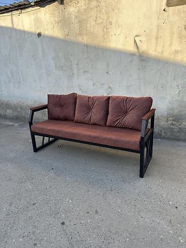 divan kafe: Metal karkaslı 3 nəfərlik divan - Müasir, loft tərzində dizayn: mat — 2