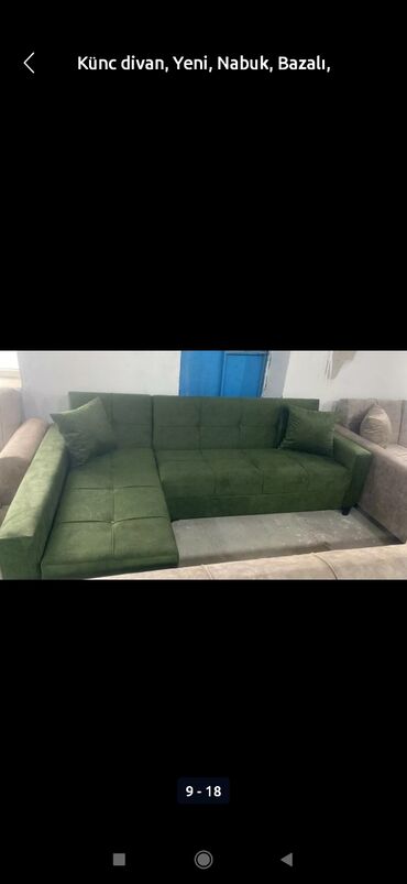 Sifarişlə divanlar: Künc divan, Qonaq otağı üçün, Parça, Bazasız, Açılmayan — 12