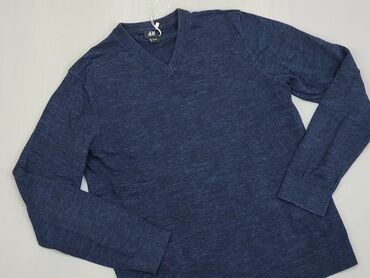 Bluzy: Pulover, M (EU 38), stan - Dobry, wzór - Jednolity kolor, kolor - Niebieski, H&M